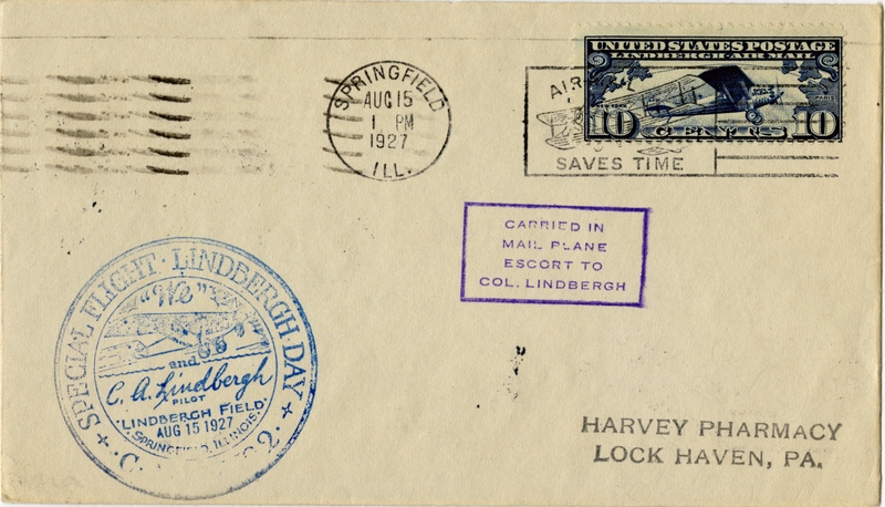 Image: airmail flight cover: Charles Lindbergh flight