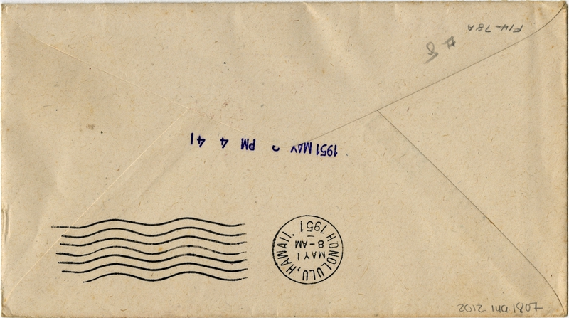 Image: airmail flight cover: Pan American World Airways, FAM-14, Wake Island - Honolulu