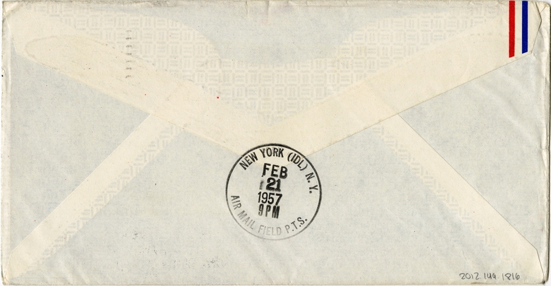 Image: airmail flight cover: Pan American World Airways, Nassau - New York route