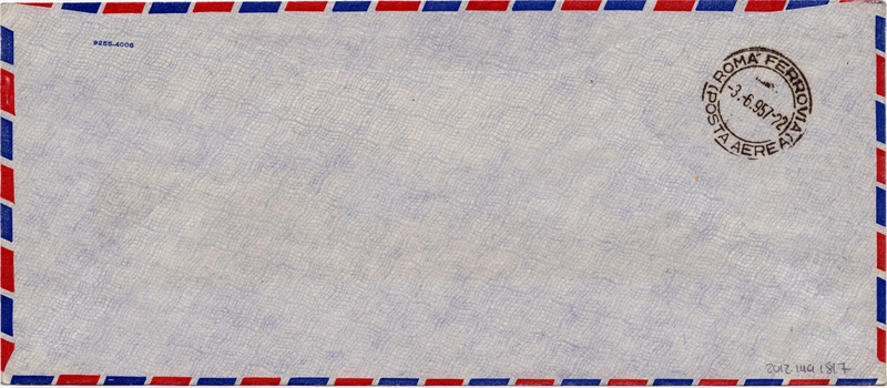 Image: airmail flight cover: Pan American World Airways, FAM-18, Chicago - Rome route