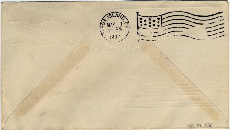 Image: airmail flight cover: China Clipper, 25th anniversary of Glenn L. Martin’s Newport Harbor flight