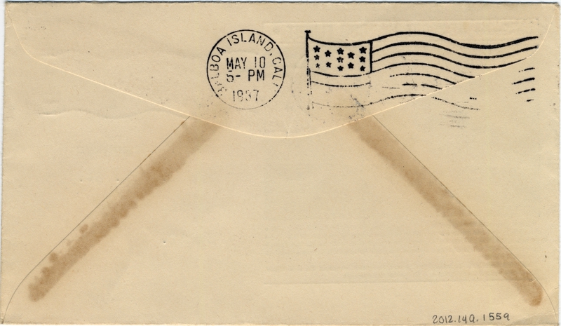 Image: airmail flight cover: China Clipper, 25th anniversary of Glenn L. Martin’s Newport Harbor flight