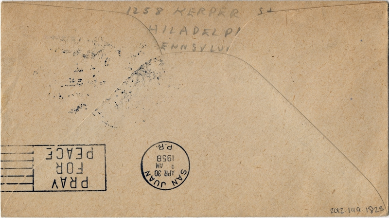 Image: airmail flight cover: Pan American World Airways, FAM-5, first airmail flight, Philadelphia - San Juan (Puerto Rico) route