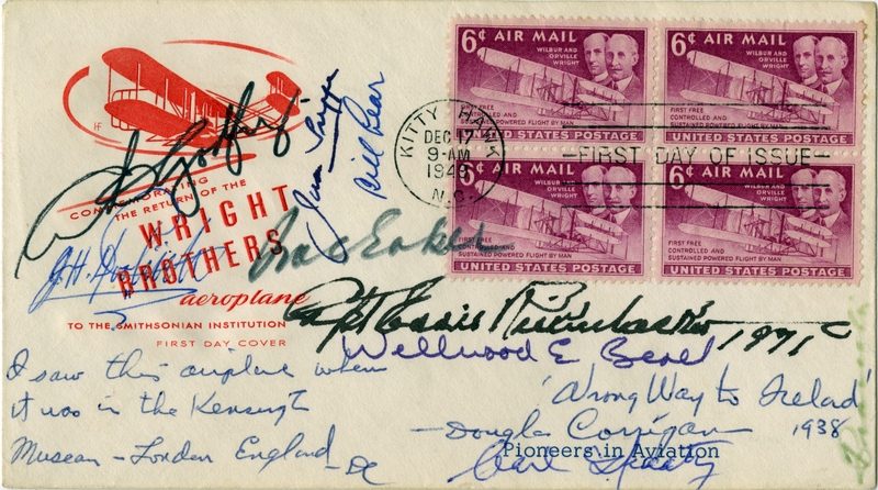 Image: airmail flight cover: Smithsonian Institution, Wright Brothers