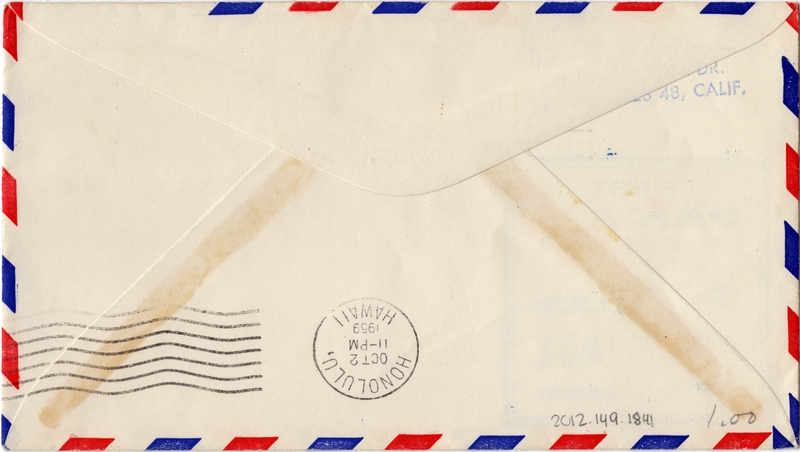 Image: airmail flight cover: Pan American World Airways, Seattle - Honolulu route