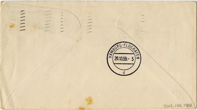 Image: airmail flight cover: Pan American World Airways, FAM-18, New York - Hamburg route