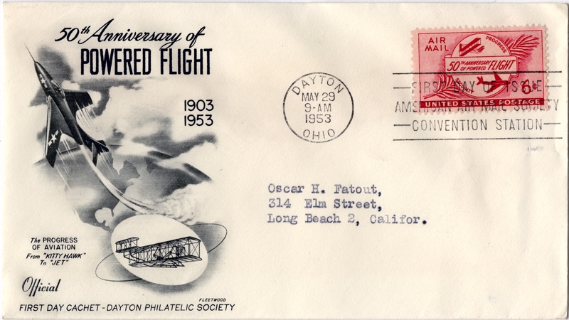 Image: airmail flight cover: Dayton Philatelic Society