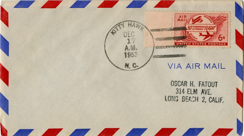 Image: airmail flight cover: 50th Anniversary of Powered Flight