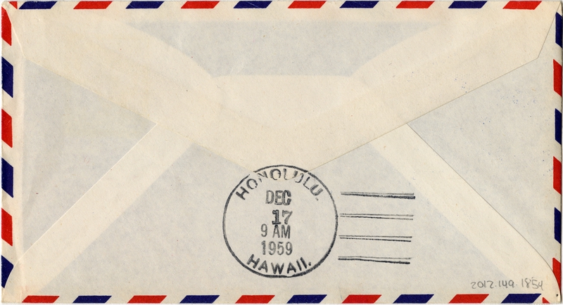 Image: airmail flight cover: Pan American World Airways, Nandi, Fiji - Honolulu route