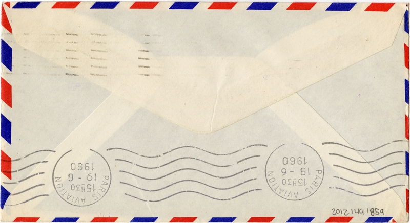 Image: airmail flight cover: Pan American World Airways, FAM-18, Washington, DC - Paris route