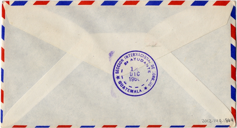 Image: airmail flight cover: Pan American World Airways, Houston - Guatemala route