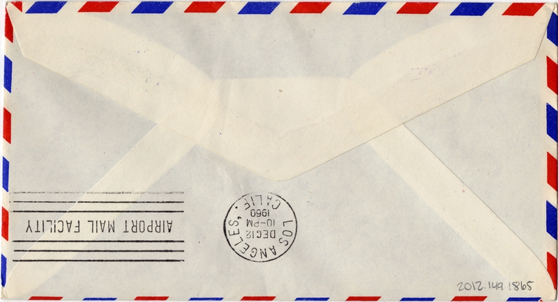 Image: airmail flight cover: Pan American World Airways, Guatemala - Los Angeles route