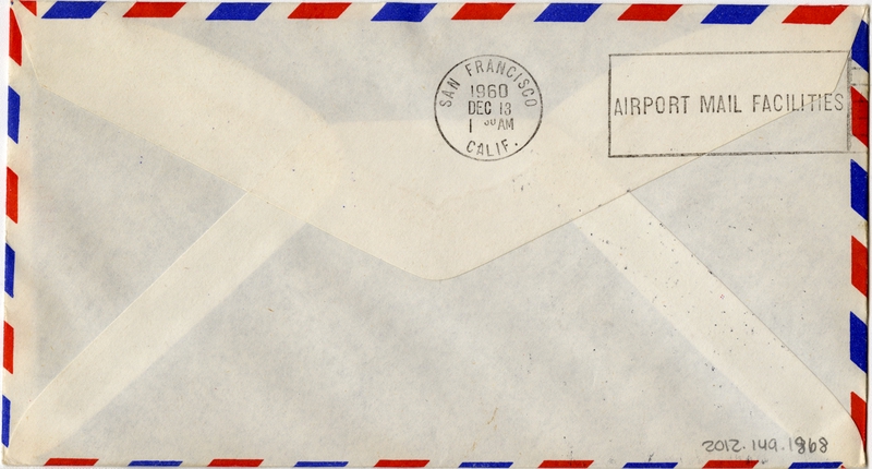 Image: airmail flight cover: Pan American World Airways, Panama - San Francisco route