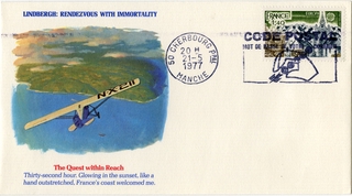 Image: airmail flight cover: Charles Lindbergh, 50th Anniversary