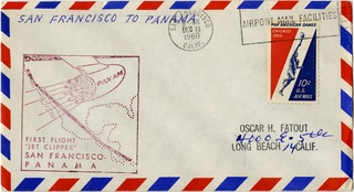 Image: airmail flight cover: Pan American World Airways, San Francisco - Panama route