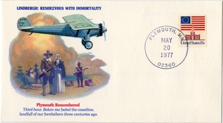 Image: airmail flight cover: Charles Lindbergh, 50th Anniversary
