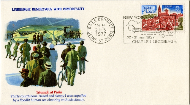 Airmail flight cover: Charles Lindbergh, 50th Anniversary