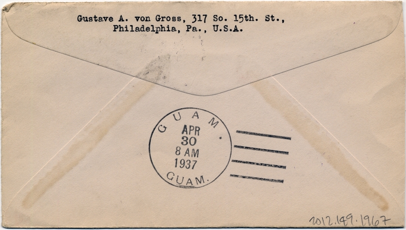 Image: airmail flight cover: Pan American Airways, first airmail flight, Manila - Guam route