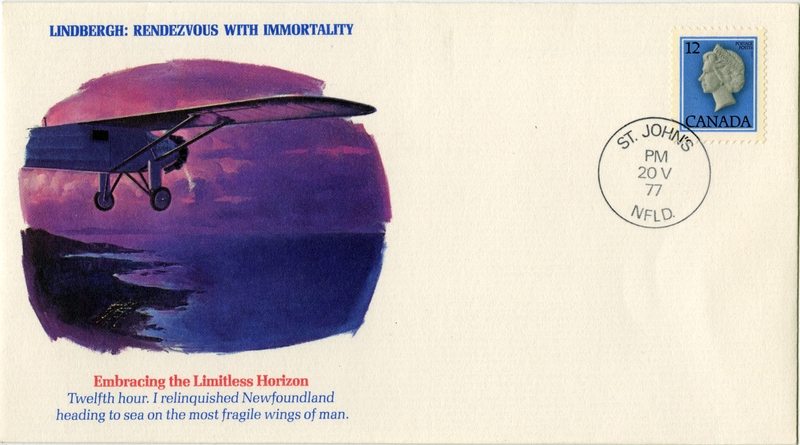 Image: airmail flight cover: Charles Lindbergh, 50th Anniversary