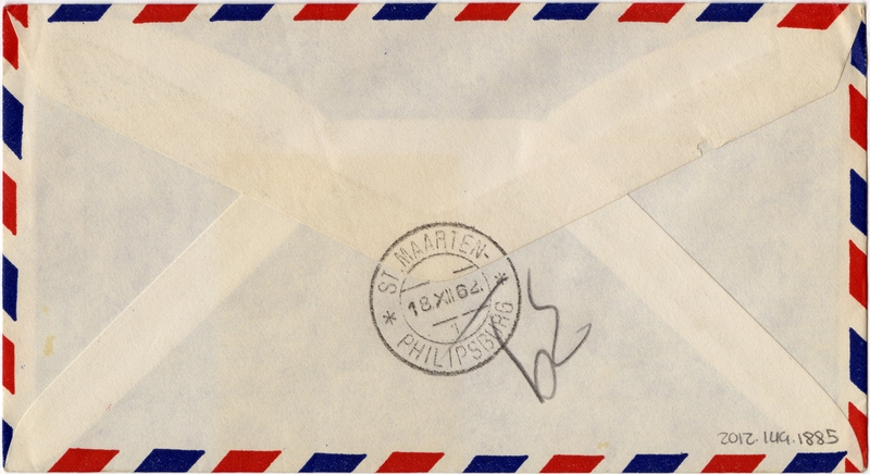 Image: airmail flight cover: Pan American World Airways, San Juan - St. Maarten route