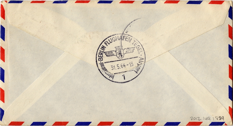 Image: airmail flight cover: Pan American World Airways, New York - Berlin route