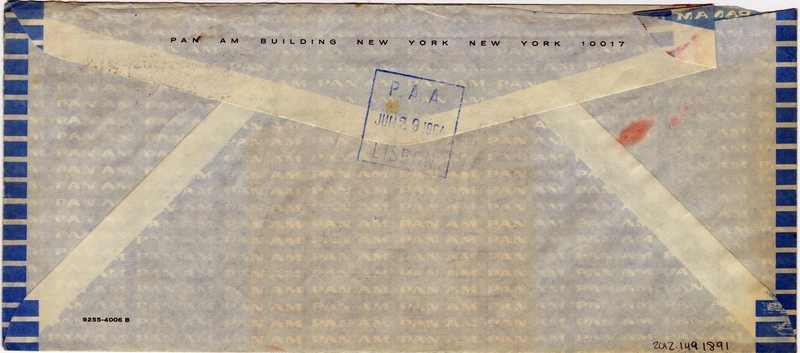 Image: airmail flight cover: Pan American World Airways, first transatlantic passenger flight, 25th Anniversary