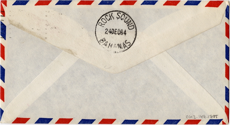 Image: airmail flight cover: Pan American World Airways, Miami - Rock Sound, Eleuthera