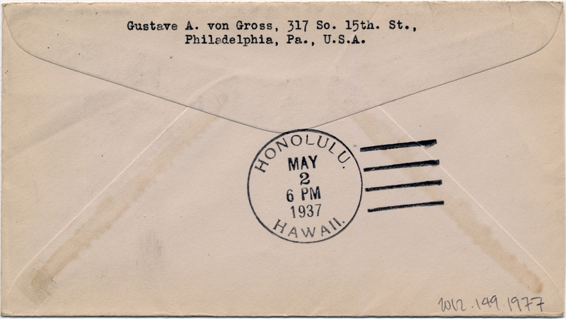 Image: airmail flight cover: Pan American Airways, first airmail flight, Guam - Honolulu route