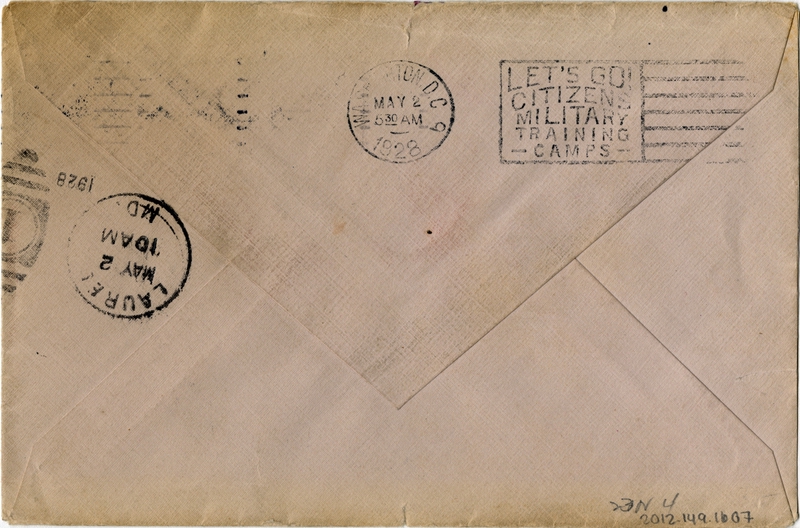 Image: airmail flight cover: First airmail flight, CAM-23, New Orleans - Athens, Georgia route