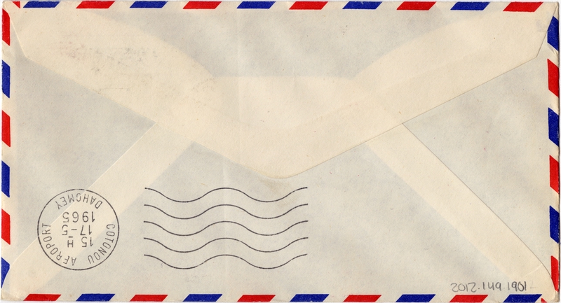 Image: airmail flight cover: Pan American World Airways, New York - Dahomey route