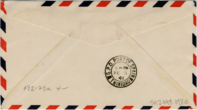 Image: airmail flight cover: Pan American Airways, first airmail flight, Bolama - Port of Spain (Trinidad) route