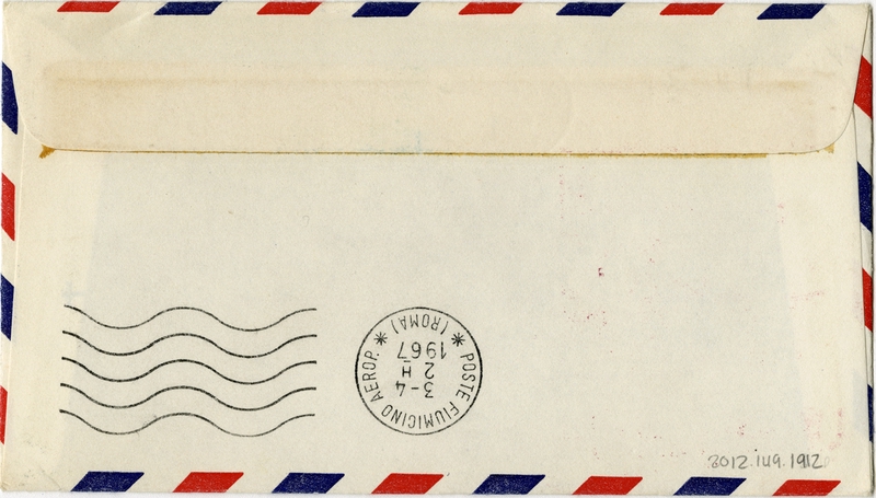Image: airmail flight cover: Pan American World Airways, San Francisco - Rome route