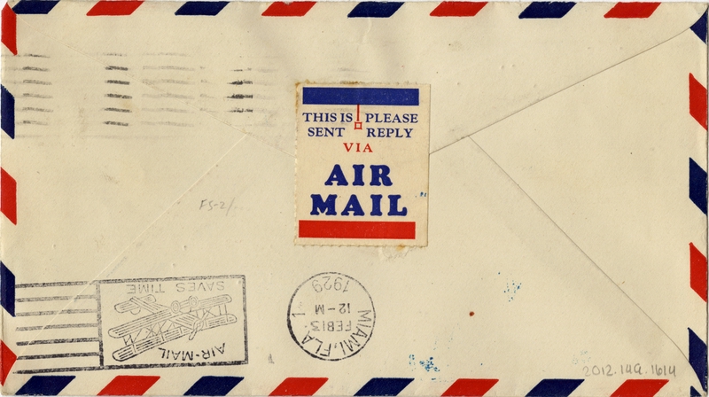 Image: airmail flight cover: Charles A. Lindbergh, Canal Zone - United States route