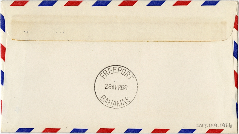 Image: airmail flight cover: Pan American World Airways, Washington, DC - Freeport route