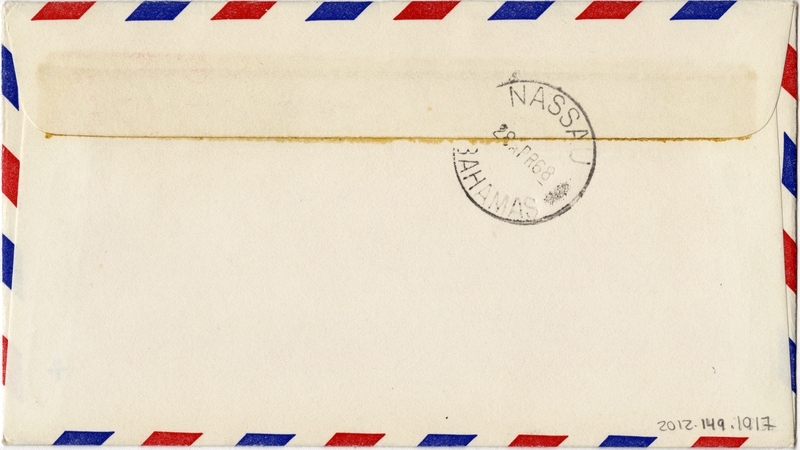 Image: airmail flight cover: Pan American World Airways, Washington, DC - Nassau route