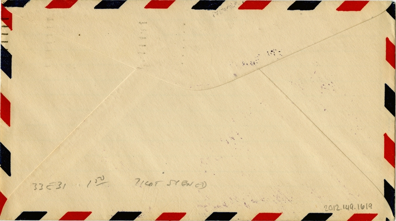 Image: airmail flight cover: American Airways, first airmail flight, AM-33, San Diego