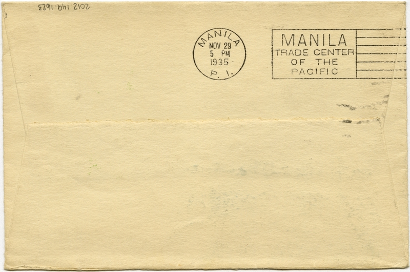 Image: airmail flight cover: Pan American Airways, FAM-14, first transpacific airmail flight, San Francisco - Manila route