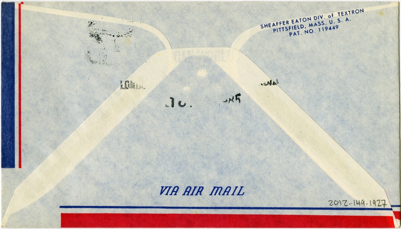 Image: airmail flight cover: Pan American World Airways, Detroit - London route