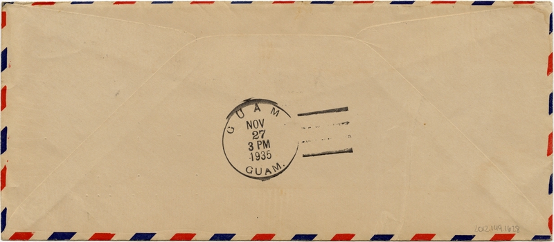 Image: airmail flight cover: Pan American Airways, FAM-14, first transpacific airmail flight, Honolulu - Guam route