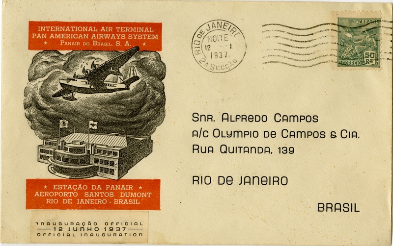 Image: airmail flight cover: Pan American Airways, Panair do Brasil