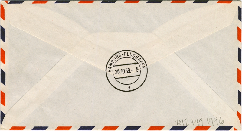 Image: airmail flight cover: Pan American World Airways, FAM-18, New York - Hamburg route