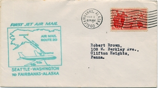 Image: airmail flight cover: Pan American World Airways, AM-20, Seattle - Fairbanks route