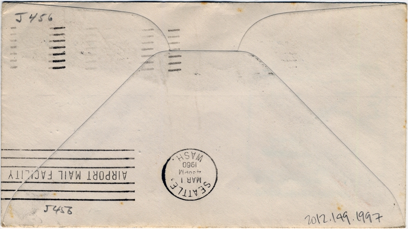 Image: airmail flight cover: Pan American World Airways, AM-20, Seattle - Fairbanks route