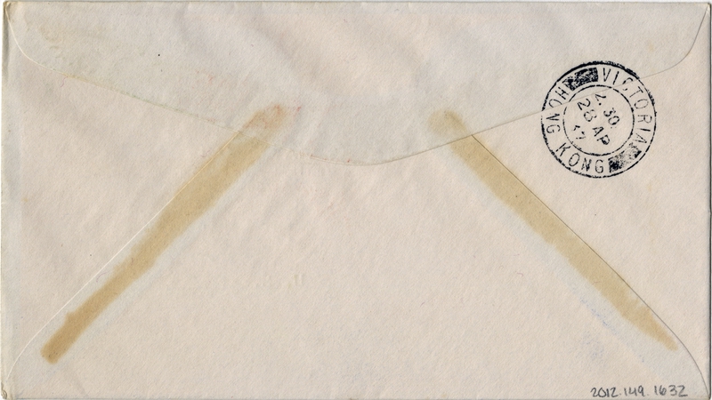 Image: airmail flight cover: FAM-14, first scheduled airmail flight, San Francisco - Hong Kong route