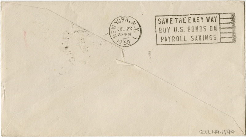 Image: airmail flight cover: Pan American World Airways, Buenos Aires - New York route