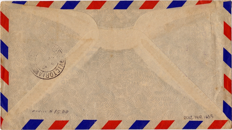 Image: airmail flight cover: FAM-14, first scheduled airmail flight, Honolulu - Hong Kong route