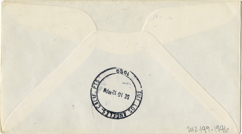 Image: airmail flight cover: Pan American World Airways, Tokyo - Los Angeles route