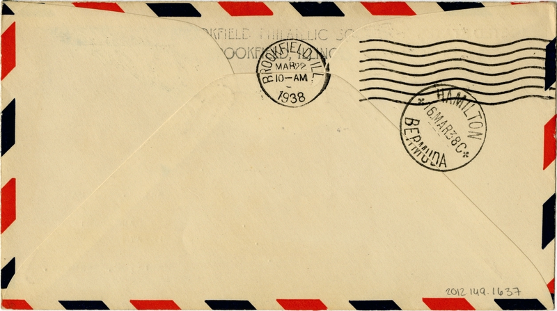 Image: airmail flight cover: FAM-17, first airmail flight, Baltimore - Bermuda route, R.O.D. Sullivan