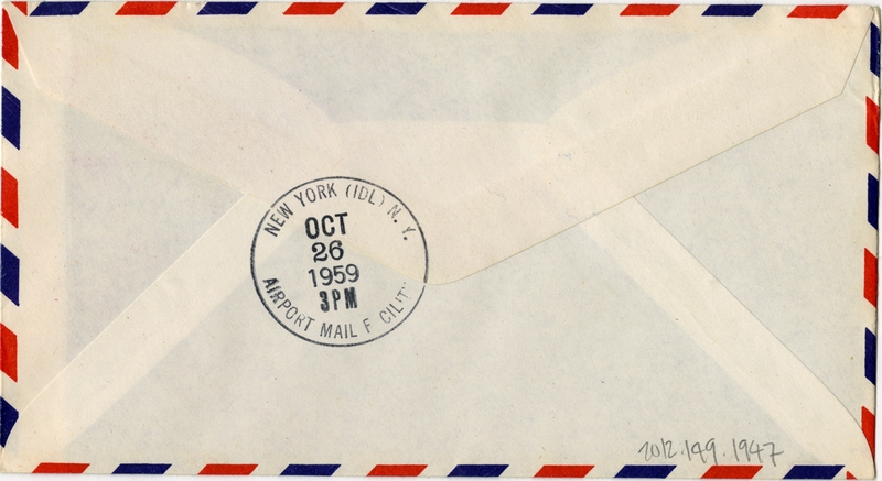 Image: airmail flight cover: Pan American World Airways, Copenhagen - New York route