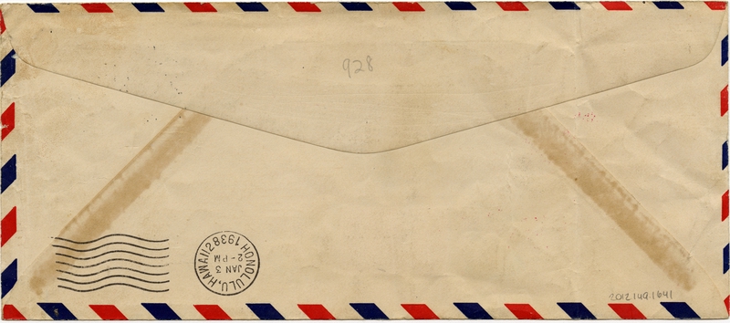 Image: airmail flight cover: Pan American Airways, first airmail flight, New Zealand - United States route